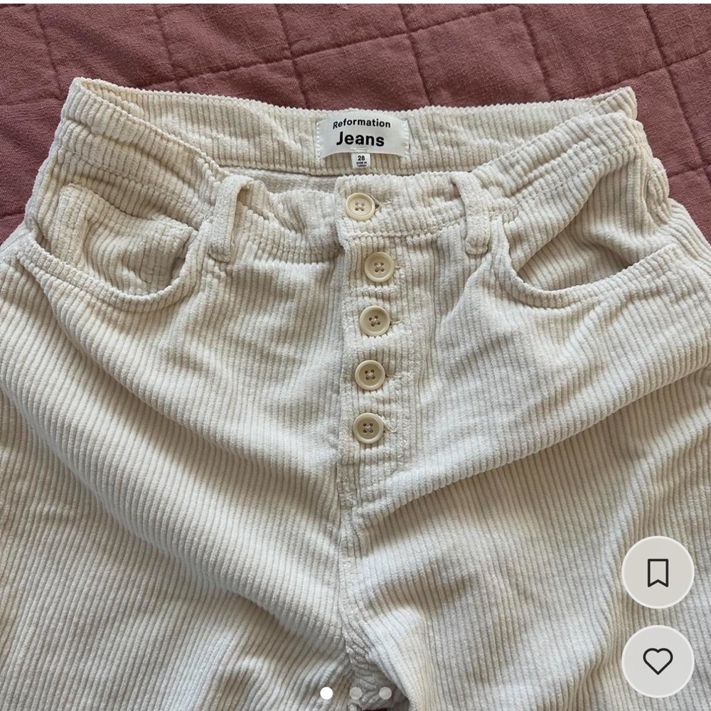 Reformation high waisted corduroy pants